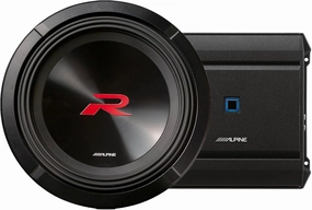 ALPINE R Series 10-Inch Bass Package - One R Series R2-W10D4 Subwoofer with S Series S-A60M Amplifier audiophile subwoofer,active subwoofer,low frequency speaker,