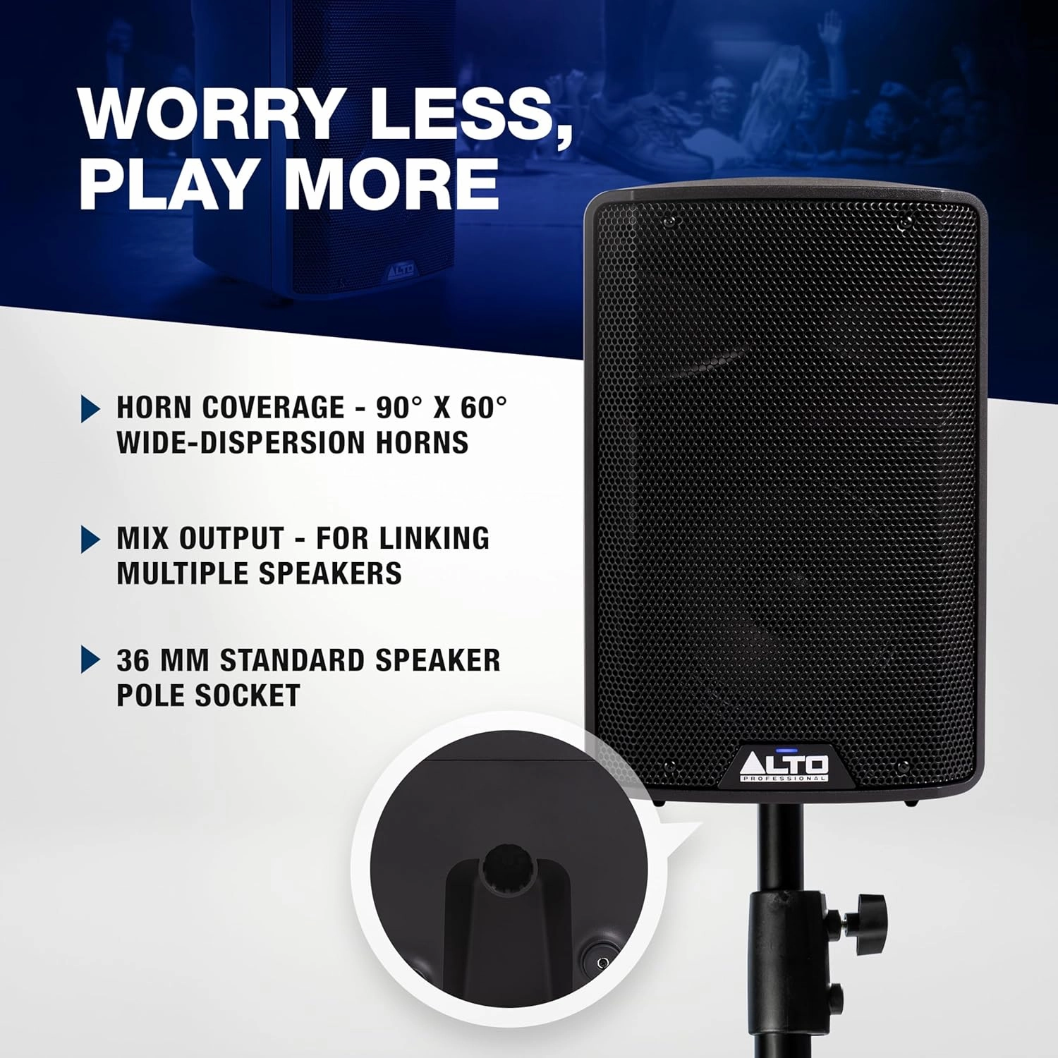 ALTO TX410 350W 10" Powered PA Speaker with TWS Bluetooth, 2-Channel Mixer, Monitor for Band or DJ and Musicians, Rehersals, Venues or Events