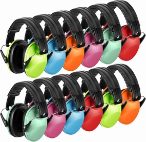 Amylove 12 Pcs Kids Ear Protection Noise Cancelling Headphones Ear Muffs Bulk 27db Adult Noise Reduction Hearing Earmuff(Universal Fit (kids & Adults),Cute Style,Classic Color) noise cancelling headphones,ANC headphones,travel headphones,