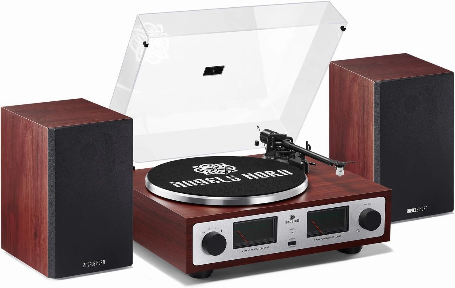 ANGELS HORN High Fidelity Bluetooth Turntable, Vinyl Record Player with Bookshelf Speakers, Built-in Phono Preamp, Belt Drive 2-Speed, Pitch Control, Adjustable Counterweight, AT-3600L balanced output player,audiophile player,hi-res digital player,