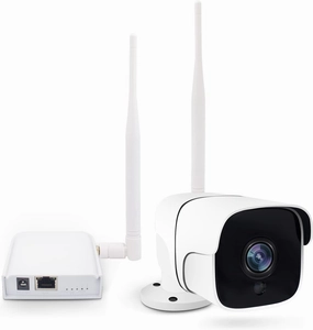 ANJIELO SMART Wireless Bridge Point-to-Point Home Camera Outdoor with 20DBi High-Gain Antenna,2.4G Wi-Fi Bridge HaLow 2MP Camera Supports 3000 feet Outdoor Transmission Distance,Work with Tuya wireless audio bridge,Bluetooth transmitter,WiFi audio link,