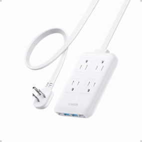 Anker Charging Station, 20W Max 8-in-1 USB-C Power Strip for iPhone 15/14 and MacBook Air/Pro, 5 ft Thin Cord with 4 AC, 2 USB-A, and 2 USB-C Ports, Fast Charging Desktop Charger for Travel, Office power cord,hi-fi power cable,AC power lead,