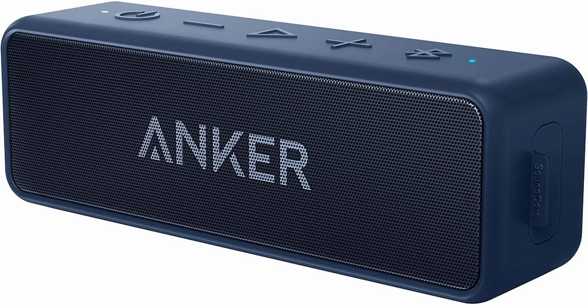 Anker Soundcore 2, 12W Dual-Driver, Portable Bluetooth Speakers for Daily Use, and Wireless , Extended Battery Life, 24-Hour Playtime, IPX7 Water Resistant, Built in Mic, 66 ft Bluetooth Range- Blue soundbar,TV speaker bar,home theater soundbar,