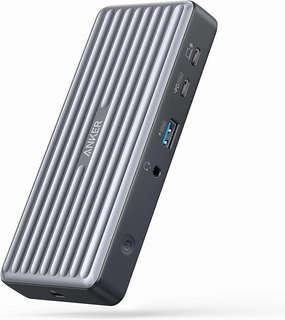 Anker USB C Docking Station, PowerExpand 9-in-1 USB-C PD Dock, 60W Charging for Laptop, 20W Power Delivery Charging, 4K HDMI and DisplayPort, USB3.0&USB2.0 Data, Gigabit Ethernet, 3.5 mm Audio smart audio hub,voice control speaker,Alexa compatible audi