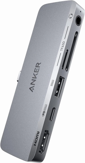Anker USB-C Hub (6-in-1) with 4K HDMI, Multi-Function Ports, SD and microSD Card Slots, for iPad Pro/iPad Air/iPad Mini 6th Gen and Later (Gray) smart audio hub,voice control speaker,Alexa compatible audio,
