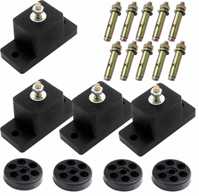 Anti Vibration Pads for Outdoor Mini Split, Anti-Vibration Shock Absorbing Rubber Mounting Bracket for Air Conditioner Condensers(Expansion Screw x 10, Rubber Isolation Pad x 4) isolation pads,speaker feet,vibration dampeners,