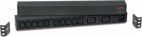 APC Rack Mount PDU, Basic 120V-240V/16A, (12) Outlets, 1U Horizontal Rackmount (AP9559) Black rackmount gear,audio rack equipment,studio rackmounts,