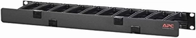 APC Rackmount Horizontal Cable Manager, AR8602A, 1U x 4" Deep, Single-Sided with Cover, Black rackmount gear,audio rack equipment,studio rackmounts,