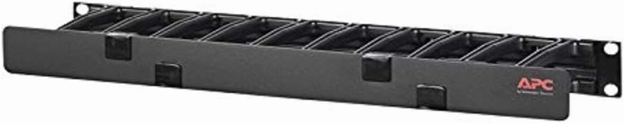 APC Rackmount Horizontal Cable Manager, AR8602A, 1U x 4" Deep, Single-Sided with Cover, Black rackmount gear,audio rack equipment,studio rackmounts,