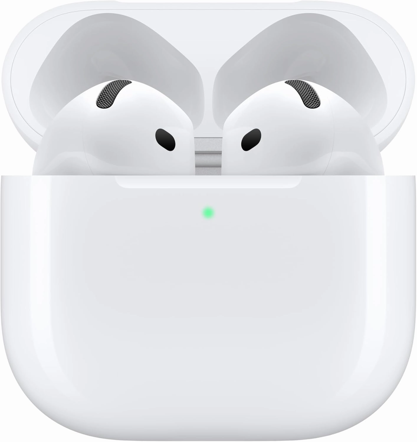 Apple AirPods 4 Wireless Earbuds, Bluetooth Headphones, Personalized Spatial Audio, Sweat and Water Resistant, USB-C Charging Case, H2 Chip, Up to 30 Hours of Battery Life, Effortless Setup for iPhone