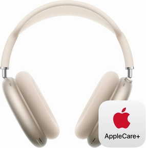 Apple AirPods Max Wireless Over-Ear Headphones, Pro-Level Active Noise Cancellation, Transparency Mode, Personalized Spatial Audio - Starlight with AppleCare  (2 Years) over-ear headphones,closed back headphones,wireless studio cans,