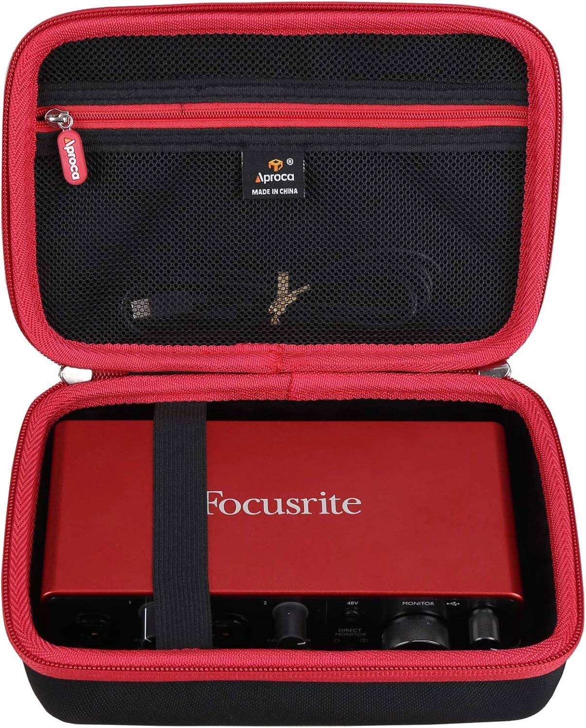 Aproca Portable Storage Case, for Focusrite Scarlett 2i2 4th Gen USB Audio Interface and Accessories (Case Only) audio interface,USB interface,music recording input,