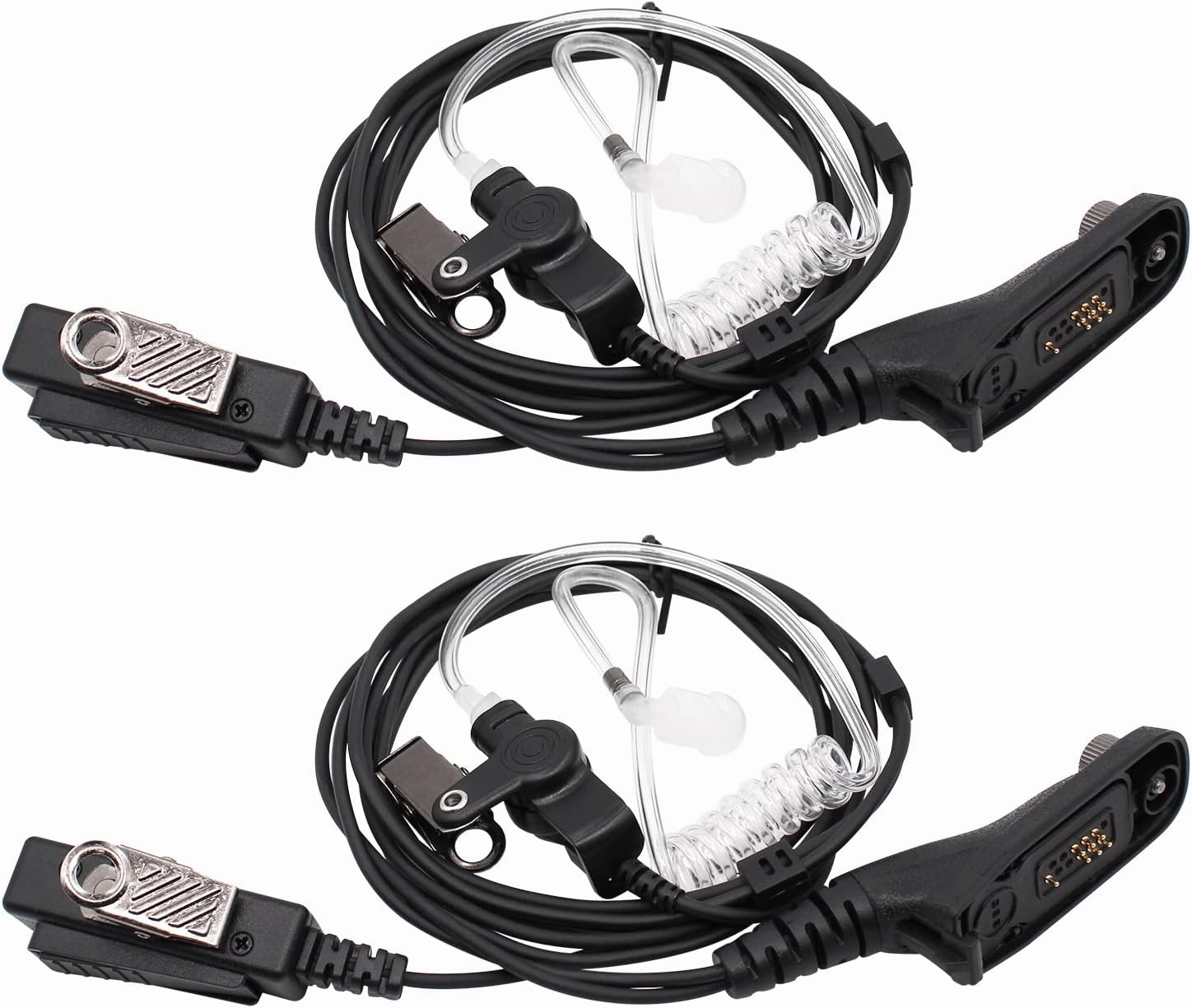 APX 6000 XPR7550e radio Earpiece with mic, 2-Wire Surveillance Headset with PTT Mic Compatible for Motorola APX6000 APX7000 APX8000 XPR6350 XPR6550 XPR7350 XPR7550 DP4600e DP4800e walkie Talkies 2Pack reference headphones,neutral sound headphones,monitor h