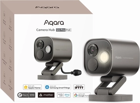Aqara 4MP Camera Hub G5 Pro PoE, True Color Night Vision Security Camera Outdoor, HomeKit Secure Video, Thread Border Router, Local Detection, Thread/Zigbee, Supports Alexa, Google, Smartthings, Gray smart audio hub,voice control speaker,Alexa compatible a