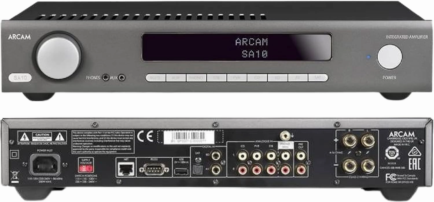 Arcam SA10 Class A/B Integrated Amplifier - 50W of Power Per Channel - 5 Analogue Inputs & 3 Digital Inputs - Easily Connects to Surround Sound System integrated amplifier,stereo receiver,hi-fi amp combo,