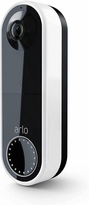 Arlo Essential Wire-Free Video Doorbell - HD Video, 180 View, Night Vision, 2 Way Audio, Direct to Wi-Fi No Hub Needed, Wire Free or Wired, White - AVD2001 RENEWED smart audio hub,voice control speaker,Alexa compatible audio,