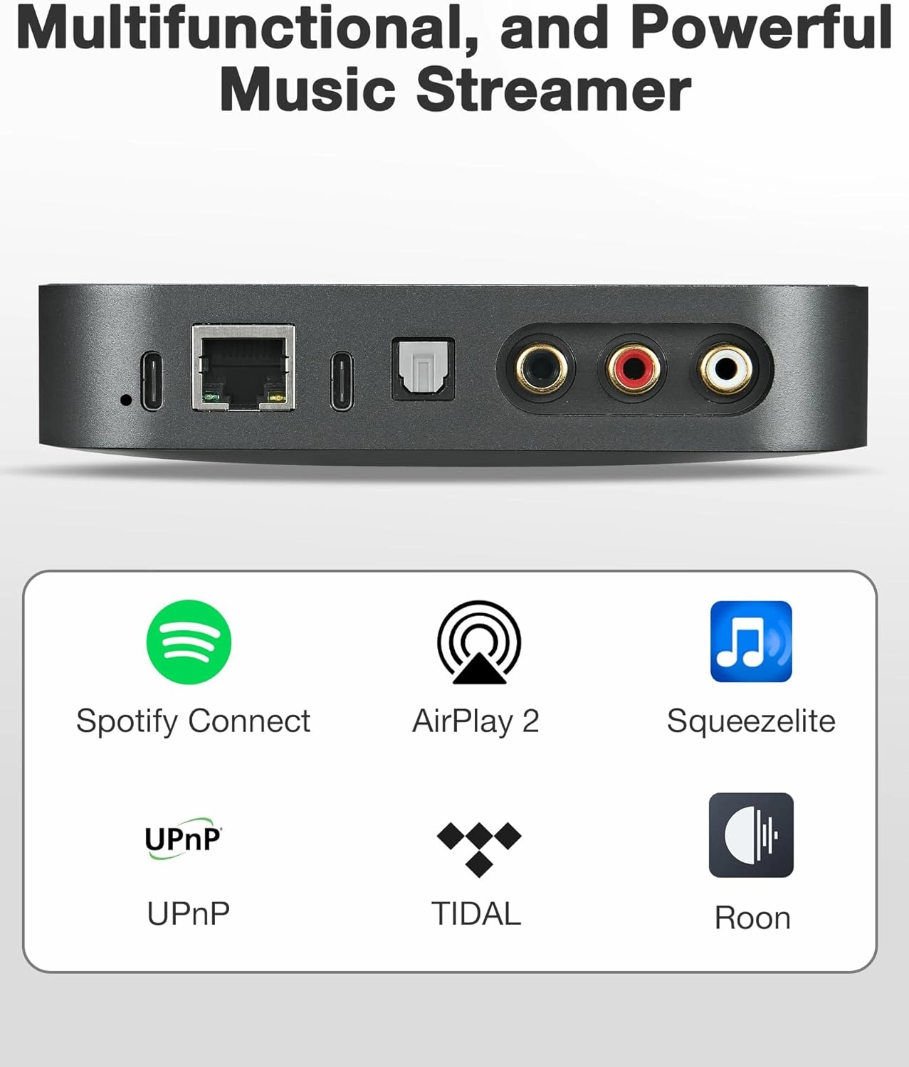 ARSY Ne-2 New Version Streaming Music Receiver, Airplay 2 Receiver, WiFi Audio Streamer Stream Hi-Res Audio from Spotify, Tidal, Roon and More