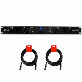 ART SLA-2-2-Channel Rackmount Power Amplifier (200W Per Channel at 8 Ohms) Bundle with 2X 20 XLR-XLR Cable integrated amplifier,stereo receiver,hi-fi amp combo,
