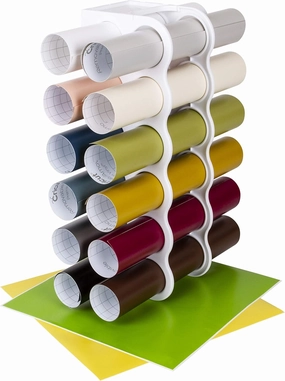 ArtBin 6864AS Vinyl Storage Rack, Stores 12 Vinyl Rolls, White vinyl storage,record holder,LP organizer,