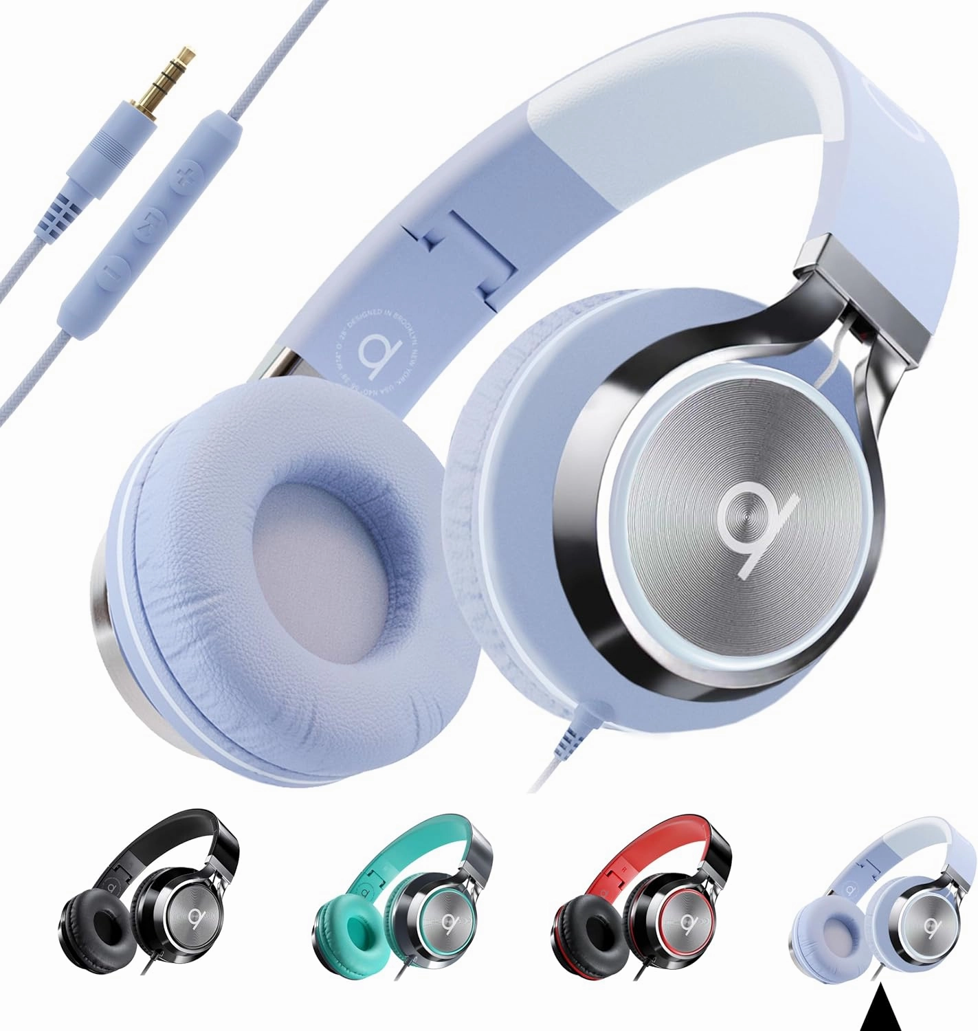 ARTIX CL750 On-Ear Headphones Wired with Mic and Volume Control  Noise Isolating Corded Over Ear Headphones with Microphone for Laptop and Computer, Plug in Headset with Cord (Aux Jack 3.5mm) over-ear headphones,closed back headphones,wireless studio cans,