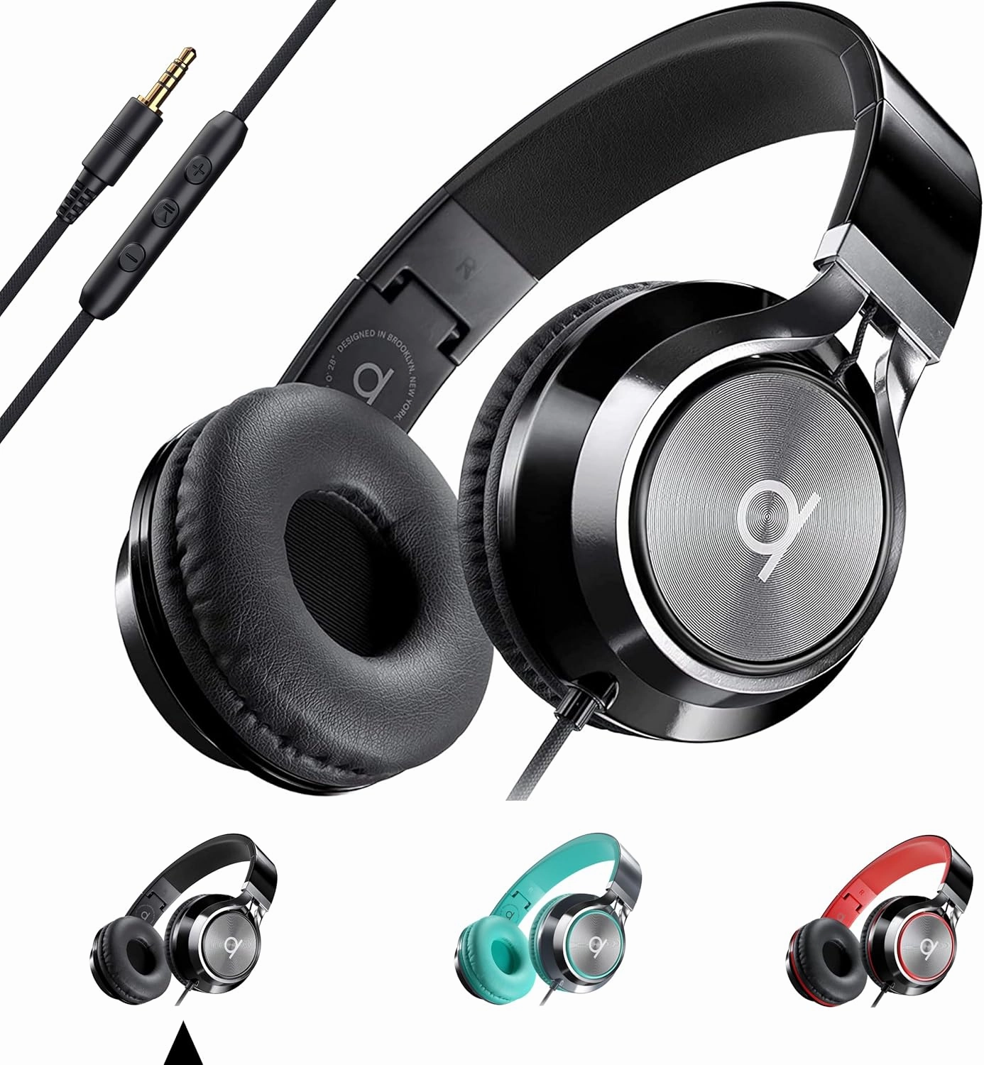 ARTIX CL750 Wired Headphones with Mic & Volume Control  Noise Isolating On-Ear Headphones for Computer and Laptop Wired, Plug in Corded Headphone Over Ear with Wire (Foldable, Aux Jack 3.5mm) over-ear headphones,closed back headphones,wireless studio c