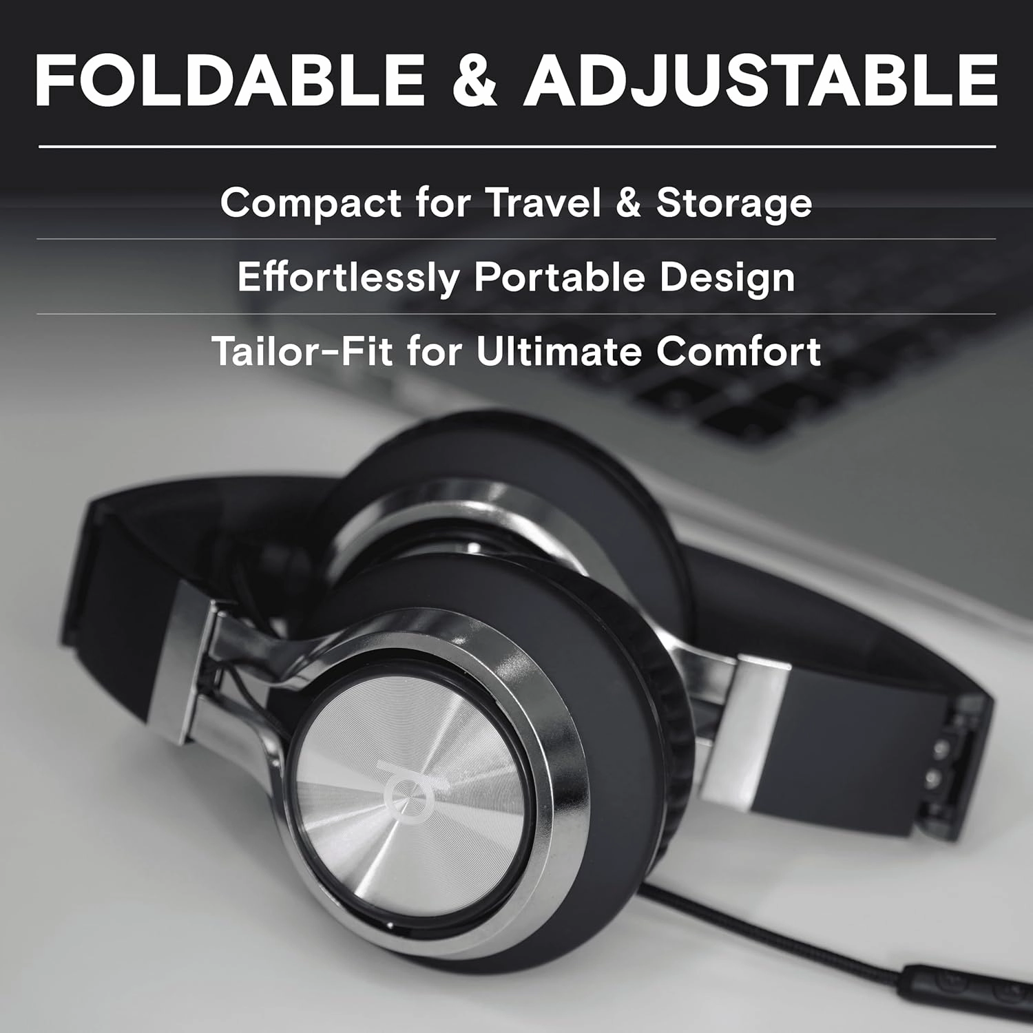ARTIX CL750 Wired Headphones with Mic & Volume Control  Noise Isolating On-Ear Headphones for Computer and Laptop Wired, Plug in Corded Headphone Over Ear with Wire (Foldable, Aux Jack 3.5mm)