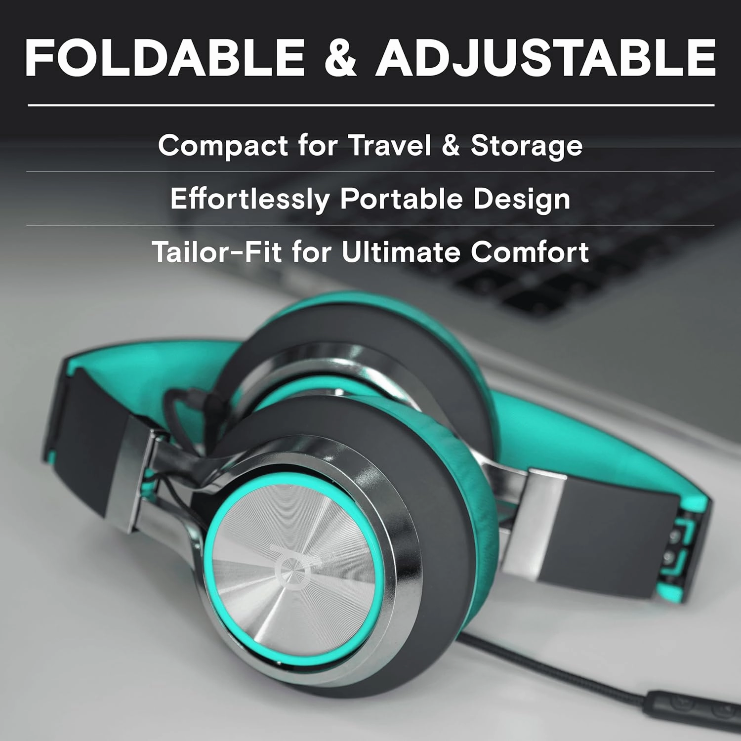 ARTIX CL750 Wired Headphones with Mic & Volume Control  Noise Isolating On-Ear Headphones for Computer and Laptop Wired, Plug in Corded Headphone Over Ear with Wire (Foldable, Aux Jack 3.5mm)