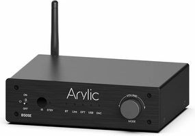 Arylic B50SE Bluetooth 5.1 Stereo Receiver 2.1 Channels Mini Class D Integrated Home Speaker Amplifier 50W x 2,Stable and Remote, Go Control Application and Easy Control EQ integrated amplifier,stereo receiver,hi-fi amp combo,