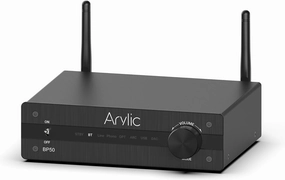 Arylic BP50 Bluetooth 5.2 aptX Home Audio Preamplifier with HDMI ARC, Phono Input and GO Control APP Audio Adapter with DAC, RCA outputs for AV Receiver. phono preamp,turntable amplifier,record player preamp,