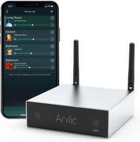 Arylic Up2stream A50  WiFi &Bluetooth Amplifier with Airplay and Subwoofer Output, TPA3116 Stereo System, HiFi Multiroom/Multi-Zone Synchronized Audio, Wireless Stereo Amplifier network audio player,digital streamer,audio file player,