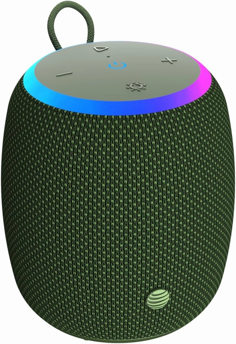 AT&T Professional Series 15W Bluetooth Speaker Green Premium Wireless Audio Compact Design Portable Speaker for Home, Kitchen, Outdoor wireless speakers,portable Bluetooth speaker,multiroom speaker,
