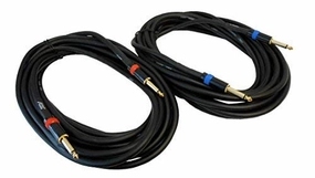 Audio2000'S ADC99100 2-Pack 1/4 Inch TS to 1/4 Inch TS Loud Speaker Cables, 25 Feet speaker cable,audio wire,hi-fi speaker cord,