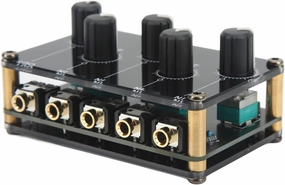 Audio Mixer 4 Input 1 Output Mini Sound Board Console, Portable Passive Stereo Audio Mixer for CD Player Instrument Video Device balanced output player,audiophile player,hi-res digital player,
