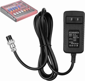 Audio Mixer Power Supply Adapter for F4 / F7 / CT4-16 Universal 2-16 Channels Professional Sound Mixing Console Board with 15VDC 4-Pin-Hole Connector for Home Karaoke Signing and PA System mixer console,audio mixing desk,DJ console,