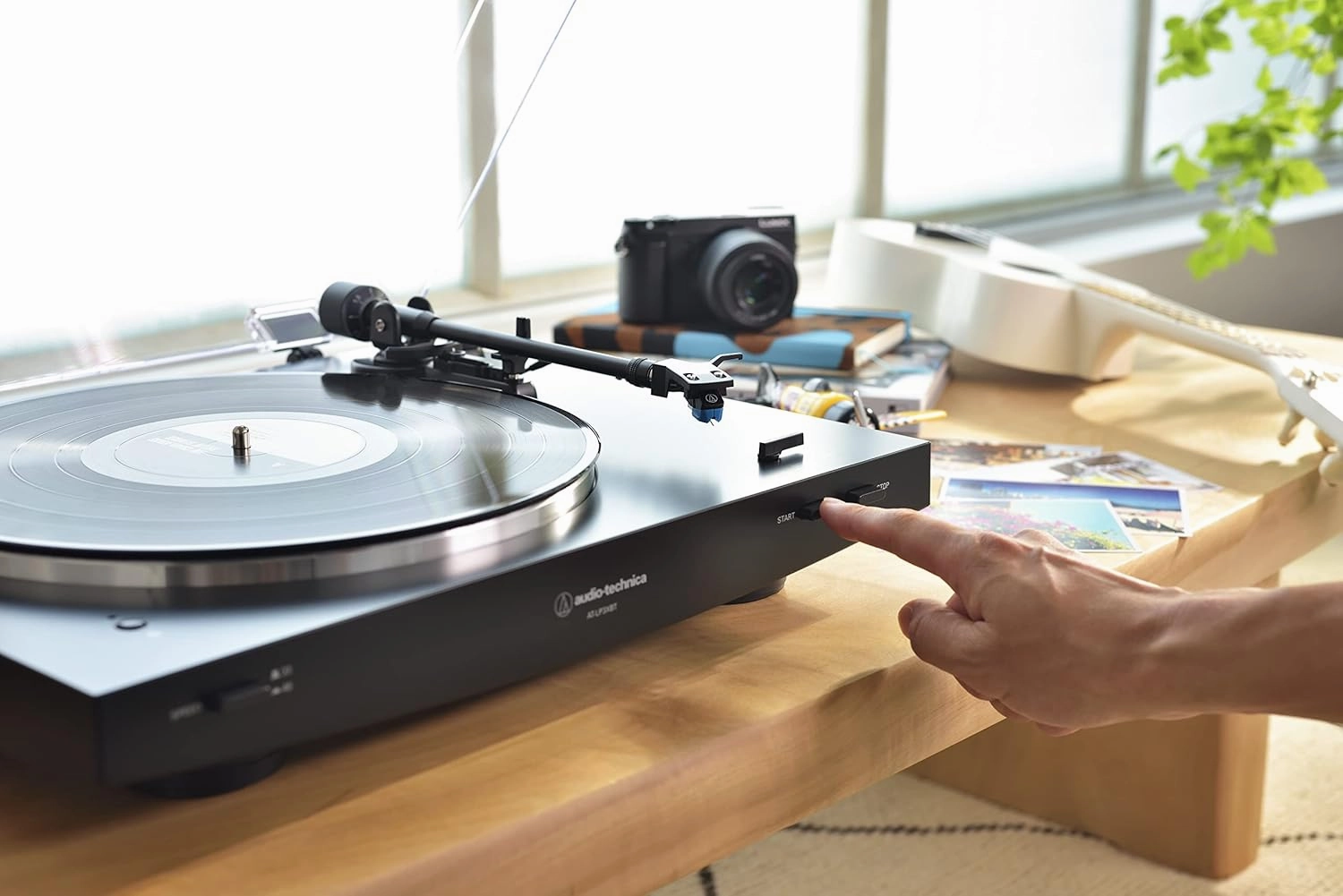 Audio Techica AT-LP3XBT-BK Bluetooth Turntable Belt Drive Fully Automatic 33/45 (Black)