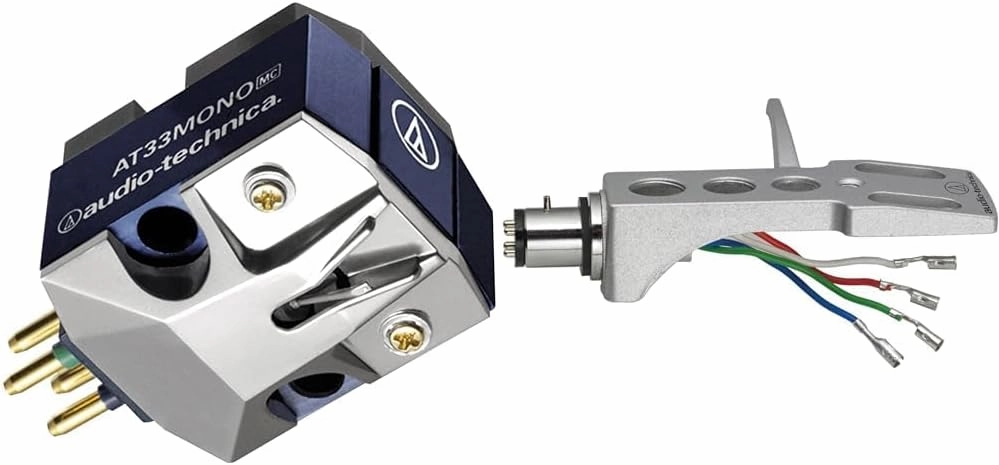 Audio-Technica AT33MONO Dual Moving Coil Turntable Cartridge and at-HS1 Universal Headshell for LP120-USB, LP240-USB, and LP1240-USB Direct-Drive Turntables direct-drive turntable,DJ turntable,hi-torque vinyl deck,