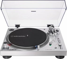Audio-Technica AT-LP120XUSB-SV Direct-Drive Turntable (Analog & USB), Fully Manual, Hi-Fi, 3 Speed, Convert Vinyl to Digital, Anti-Skate and Variable Pitch Control, Silver balanced output player,audiophile player,hi-res digital player,
