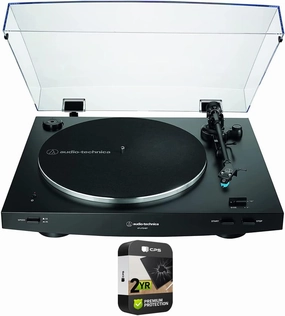 Audio Technica AT-LP3XBT-BK Fully Automatic Wireless Belt-Drive Turntable Black Bundle with 2 YR CPS Enhanced Protection Pack belt-drive turntable,vinyl record player,audiophile turntable,