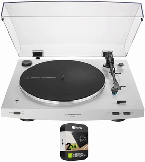 Audio Technica AT-LP3XBT-WH Fully Automatic Wireless Belt-Drive Turntable White Bundle with 2 YR CPS Enhanced Protection Pack belt-drive turntable,vinyl record player,audiophile turntable,