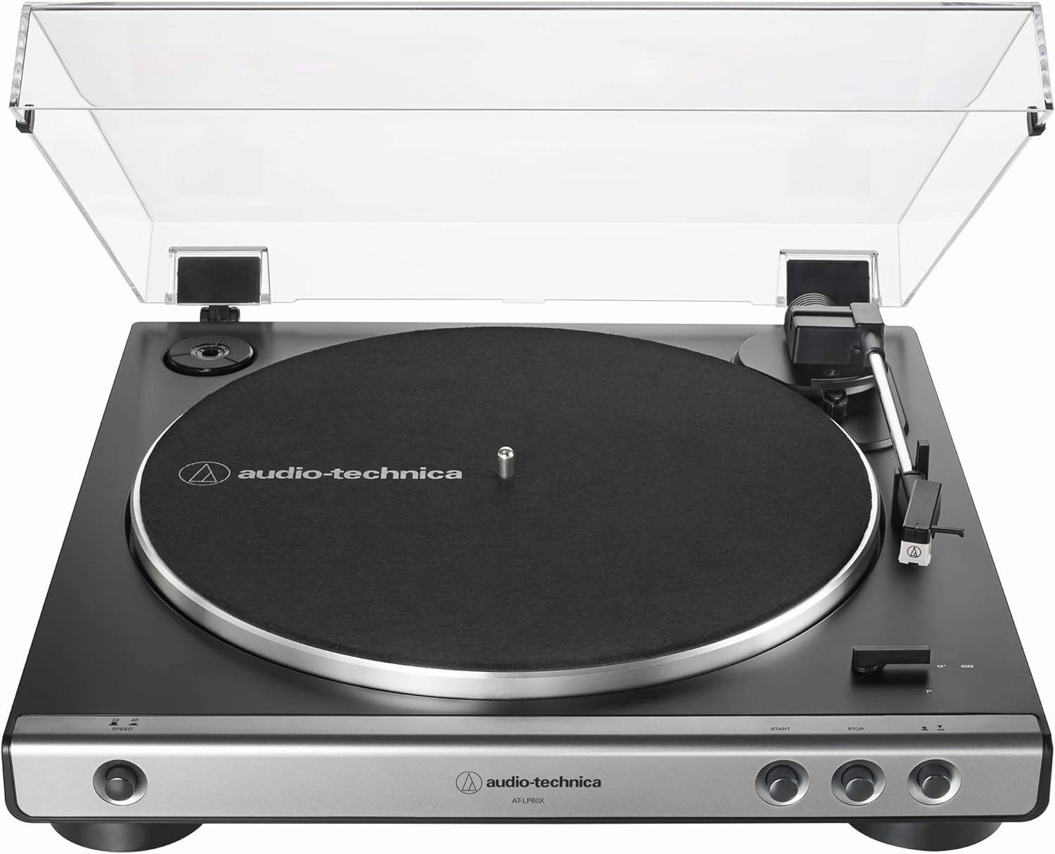 Audio-Technica At-LP60X-GM Fully Automatic Belt-Drive Stereo Turntable, Gunmetal/Black, Hi-Fidelity, Plays 33 -1/3 and 45 RPM Vinyl Records, Dust Cover, Anti-Resonance, Die-Cast Aluminum Platter turntable cartridge,phono cartridge,MM MC stylus,
