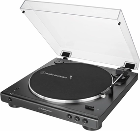 Audio-Technica AT-LP60XBT-BK Fully Automatic Wireless Belt-Drive Turntable (Black) (ATLP60XBTBK) belt-drive turntable,vinyl record player,audiophile turntable,