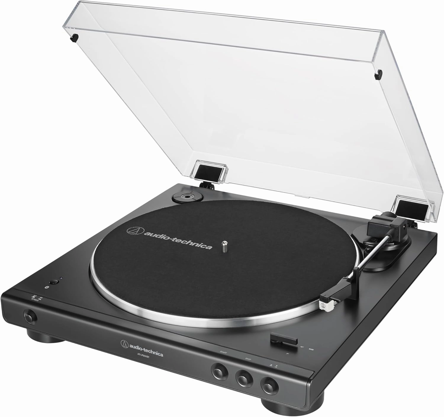Audio-Technica AT-LP60XBT-BK Fully Automatic Wireless Belt-Drive Turntable (Black) (ATLP60XBTBK) belt-drive turntable,vinyl record player,audiophile turntable,