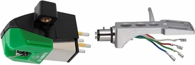 Audio-Technica AT-VM95E Dual Moving Magnet Turntable Cartridge Green & at-HS1 Universal Headshell for LP120-USB, LP240-USB, and LP1240-USB Direct-Drive Turntables White direct-drive turntable,DJ turntable,hi-torque vinyl deck,