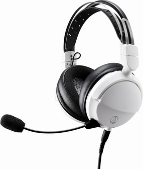 Audio-Technica ATH-GL3WH Closed-Back Gaming Headset, White reference headphones,neutral sound headphones,monitor headphones,