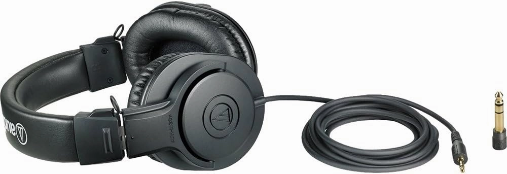 Audio-Technica ATH-M20x Professional Studio Monitor Headphones, Black (AUD ATHM20X)