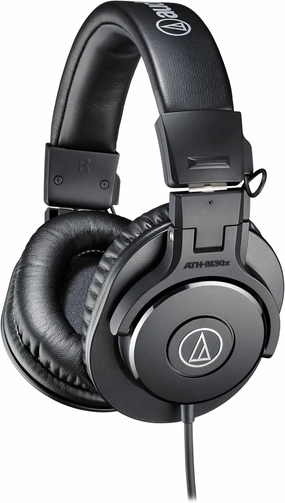 Audio-Technica ATH-M30X Professional Studio Monitor Collapsible Headphones Bundle with Samson SR350 Over Ear Closed Back Studio Reference Monitoring Stereo Headphones reference headphones,neutral sound headphones,monitor headphones,