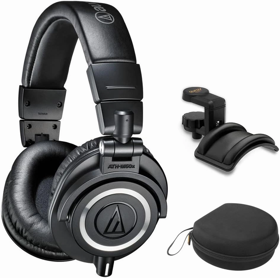 Audio-Technica ATH-M50X Professional Closed-Back Studio Monitor Headphones (Pair) Bundle with Deersync H4 4-Channel Pro Studio Headphone Amplifier studio monitors,nearfield speakers,mixing reference monitors,