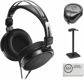 Audio-Technica ATH-R30x Open-Back Reference Headphones with Full-Sized Hard Headphone Case   Headphones Stand & Cloth (4 Items) reference headphones,neutral sound headphones,monitor headphones,