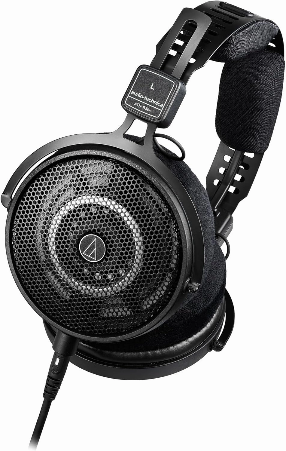 Audio-Technica ATH-R50X Professional Open-Back Reference Headphones - Black Bundle with Case, Stand, Cable, and Austin Bazaar Polishing Cloth