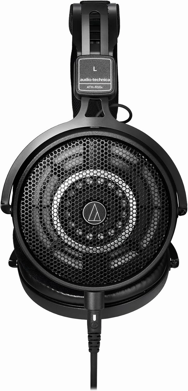 Audio-Technica ATH-R50X Professional Open-Back Reference Headphones - Black Bundle with Case, Stand, Cable, and Austin Bazaar Polishing Cloth